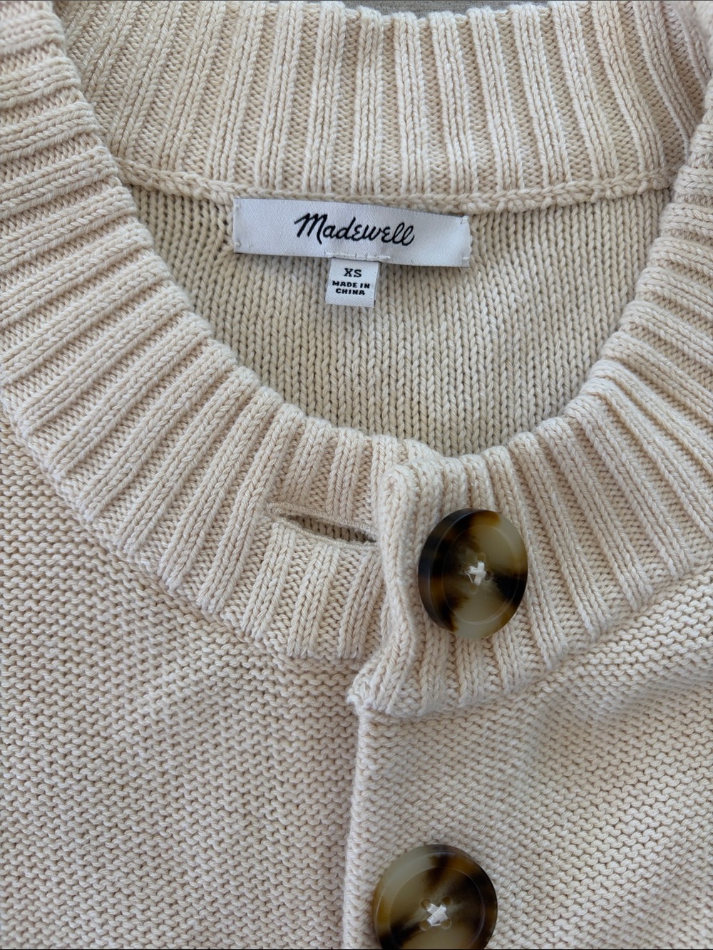 Madewell Cream Button-Up Knit Cardigan - Picture 3 of 6